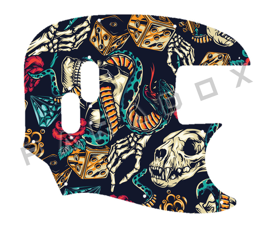 Custom Pickguard For 2019 - 2024 Made in Mexico Fender Vintera '60s Mustang Bass