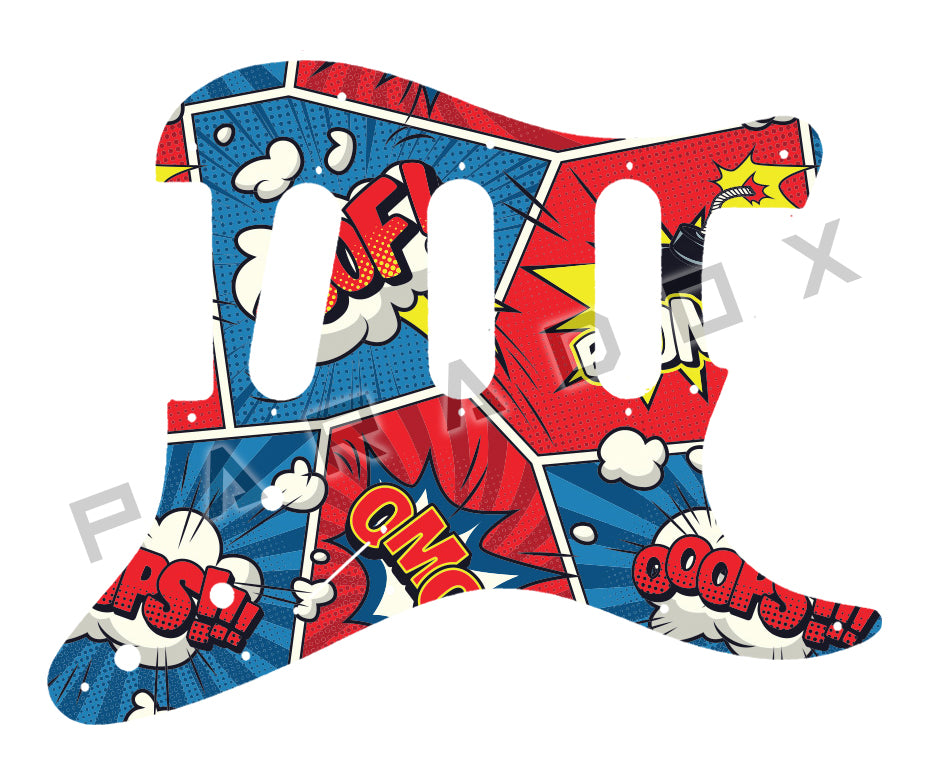 Custom Pickguard For 2000 - Present Made in America Fender Stratocaster Oversized Template with Burns Tri-Sonic Pickups