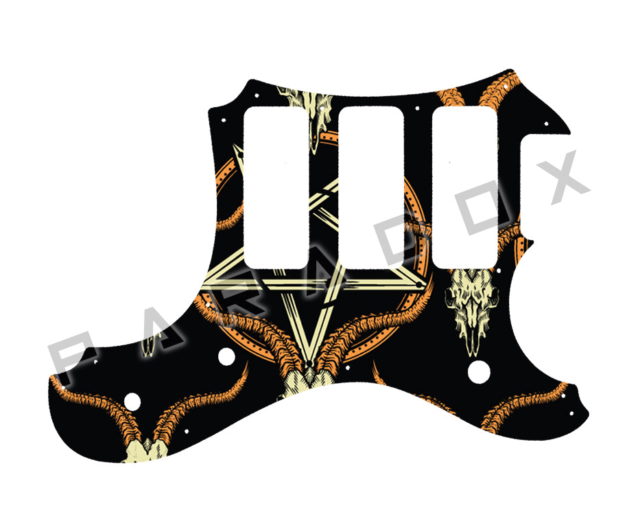 Custom Pickguard For 2016 Made in America Veritas Portlander 3 P90 oversized on bass side