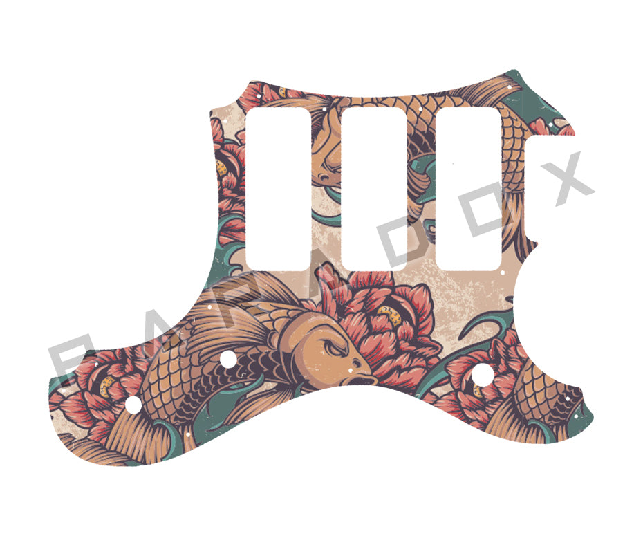 Custom Pickguard For 2016 Made in America Veritas Portlander 3 P90 oversized on bass side